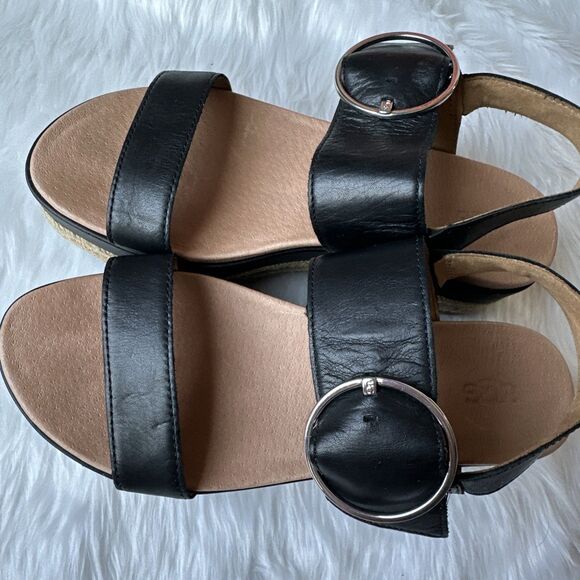 UGG Women’s April Black Upper Leather Slingback Espadrilles Size US 7.5 - Picture 10 of 10